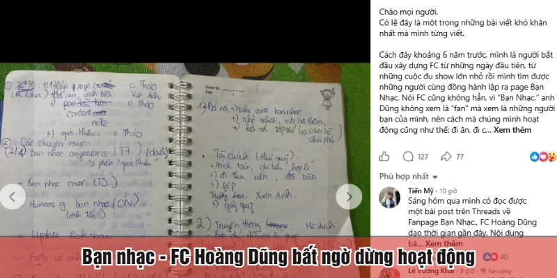 Bạn nhạc - FC Hoàng Dũng bất ngờ dừng hoạt động