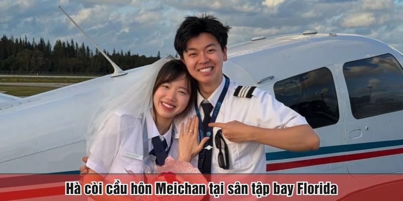 Hà còi cầu hôn Meichan tại sân tập bay Florida