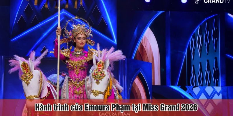 Emoura Phạm mang trang phục 20kg tại Miss Grand 2026