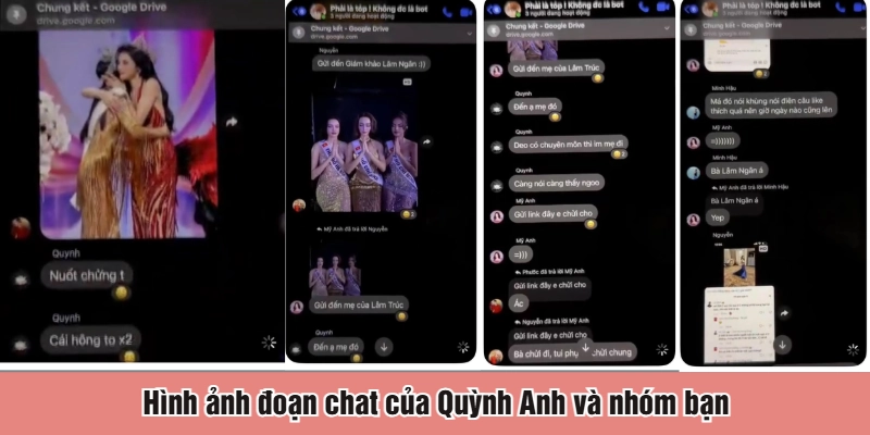 Hình ảnh đoạn chat của Quỳnh Anh và nhóm bạn
