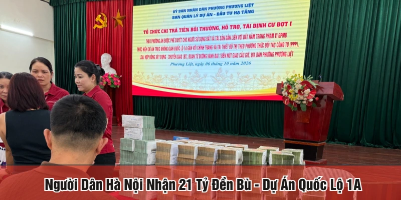 Người dân Hà Nội nhận 21 tỷ đền bù