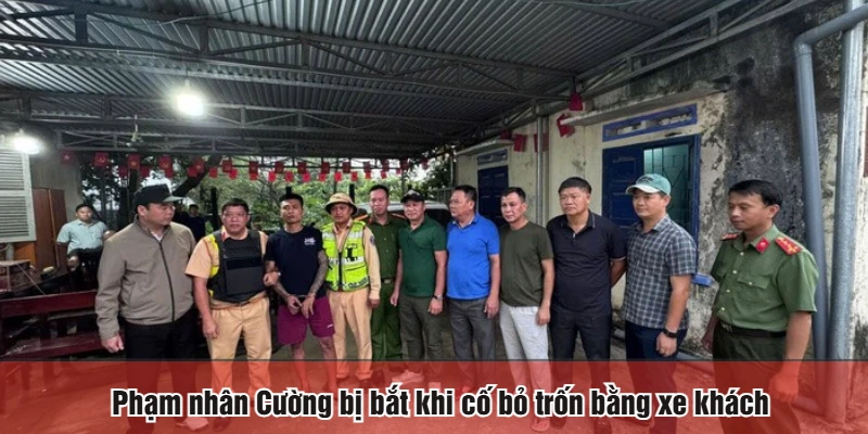 Phạm nhân Cường bị bắt khi cố bỏ trốn bằng xe khách